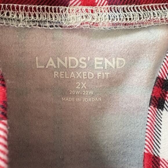 Set of 2 Lands’ End Turtleneck Shirts Red Plaid & Blue Windowpane Size 2X - Picture 10 of 10